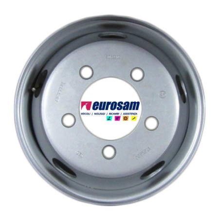 cerchio ruota acciaio 17,5 x 6,75 et0 6 fori 161/205 veicoli industriali