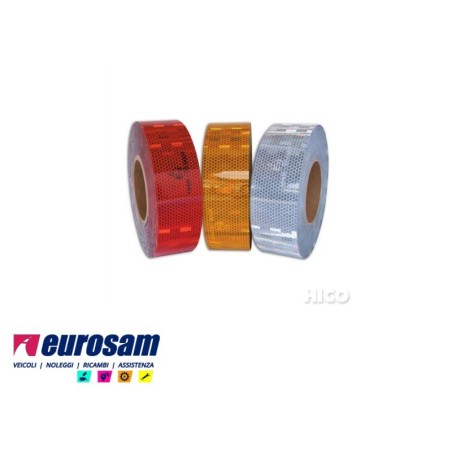 rotolo 50 metri nastro autoadesivo bianco ad alta rifrangenza per autocarri furgoni