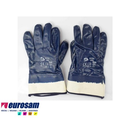 guanti da lavoro in gomma colore blu