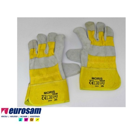 guanti da lavoro in pelle camoscio gialli