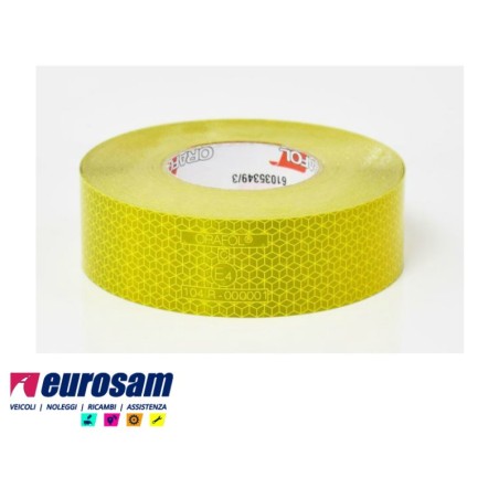 rotolo 25 mt nastro adesivo giallo riflettente