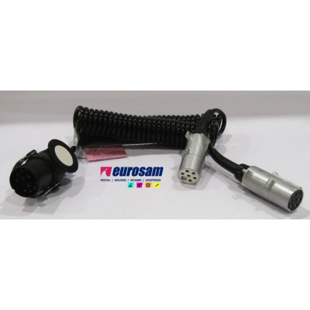 adattatore spiralato da 15 poli a due spine 7 poli 24v iso 1724 n