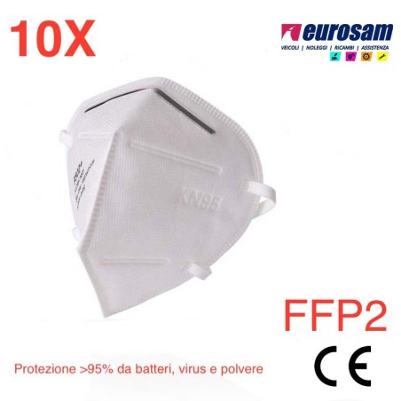mascherine mediche protezione individuale ffp2 kn95 - 10 pezzi