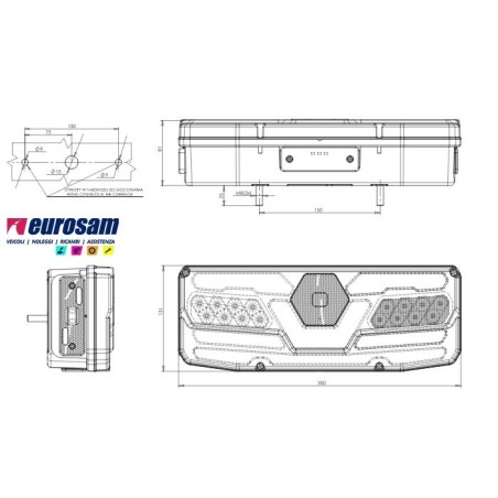 fanale post sx led neon motrice 12/24v con freccia dinamica