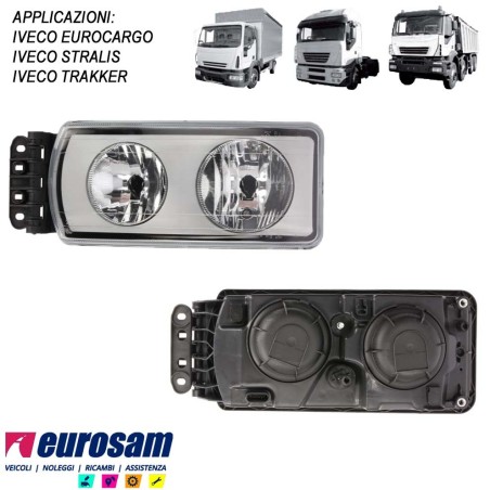 proiettore faro sx manuale iveco stralis eurocargo trakker