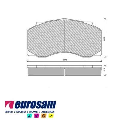 serie pasticche freno complete di indicatore di usura per autocarro daf: fa55 impianto frenante wabco