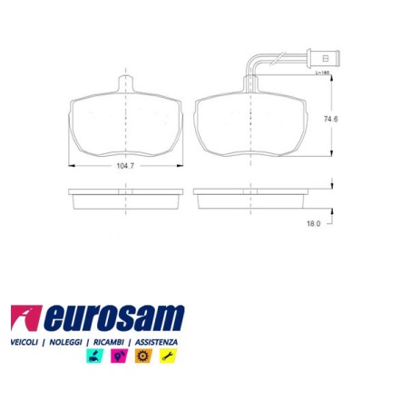 serie pasticche freno complete di indicatore di usura per autocarro iveco: daily 35.10.8 - 40.8 - new daily