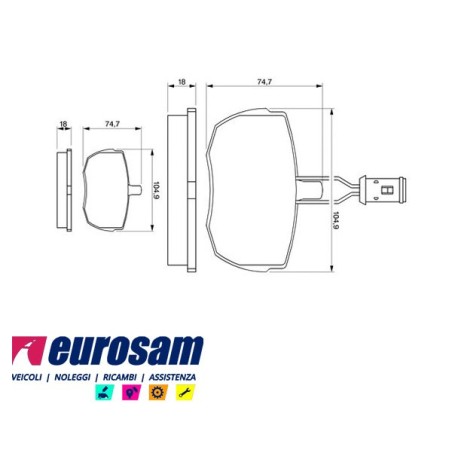 serie pasticche freno complete di indicatore di usura per autocarro iveco: daily 35.10.8 - new daily 35.10.8 - 40.8