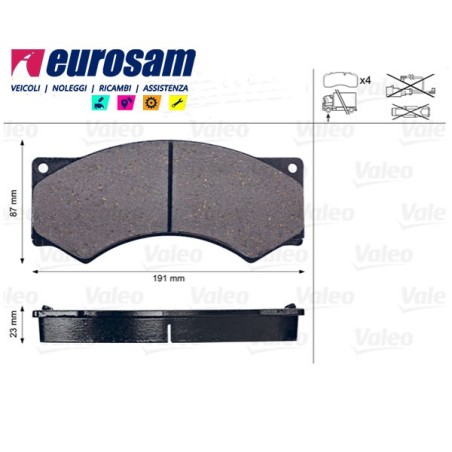 serie pasticche freno complete di indicatore di usura per autocarro iveco: 79.14 gamma zeta - impianto frenante perrot