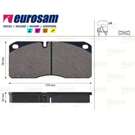 serie pasticche freno complete di indicatore di usura per autocarro iveco: 95.14 - 109.14 - gamma zeta - eurocargo