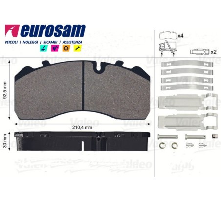Kit pasticche freno Iveco Eurocargo Tector 120E 150E 180E Eurotech Eurostar Eurotrakker