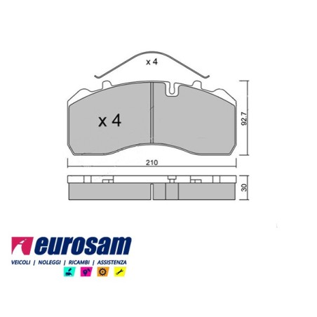 serie pasticche freno per autocarro man: m2000 - tgm - impianto frenante knorr
