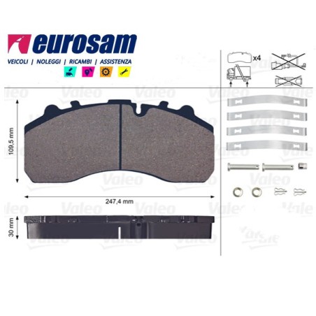 kit pastiglie pasticche freno scania 4 serie 114 124 144 164