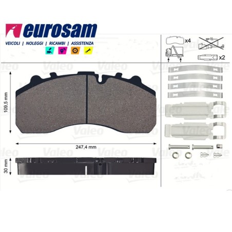 serie pasticche freno per rimorchio e semirimorchio saf : assale serie   skrs - rz - 9022/11222