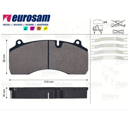 kit pastiglie pasticche freno volvo fl renault midlum
