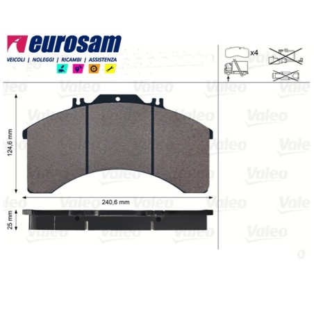 kit pastiglie pasticche freno iveco eurocargo eurostar eurotech