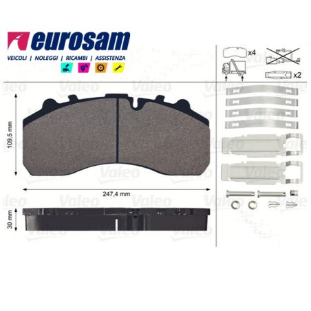 kit pastiglie pasticche freno mercedes actros atego axor