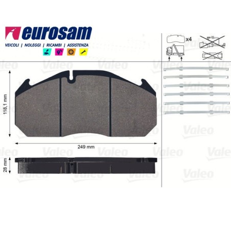 kit pastiglie pasticche freno per autocarro renault