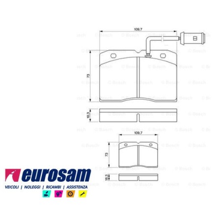 serie pasticche freno complete di indicatore di usura per autocarro iveco: daily 35.8 - 40.8 - 35.10 - new daily