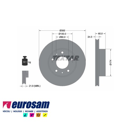 disco freni anteriore singolo senza colonnette ventilato per fiat: ducato 18 q.li