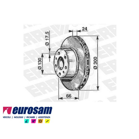 disco freni anteriore singolo senza colonnette ventilato per fiat: ducato 18 q.li