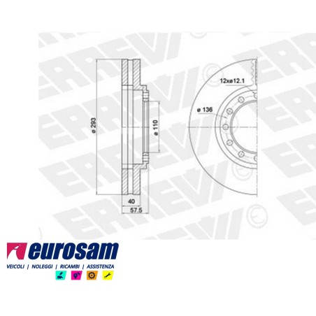 disco freni anteriore singolo senza colonnette per isuzu: serie nkr85l - nmr85l - npr85l