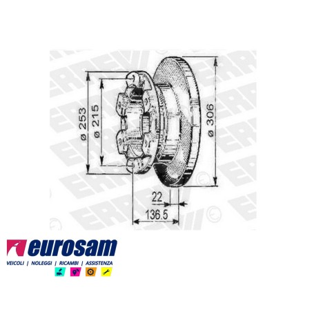 disco freni posteriore singolo senza colonnette  per iveco: daily 2000   65c11 - c13 - c15