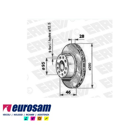 disco freni anteriore singolo senza colonnette  per iveco: daily 2000   65c11 - c13 - c15