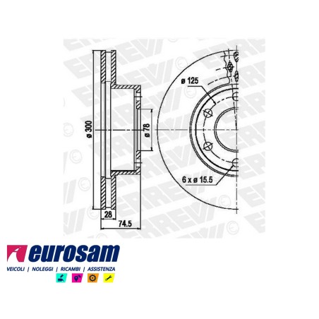 disco freni anteriore singolo senza colonnette  per iveco: daily 2006   35s12 - s14