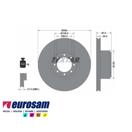 disco freni posteriore singolo senza colonnette  per iveco: daily 2006   35c14 - c17 - c18