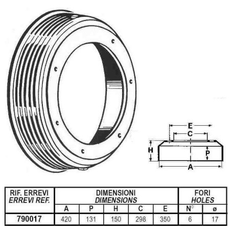 tamburo freno anteriore per autobus iveco: serie - 331a - 343e/l.
