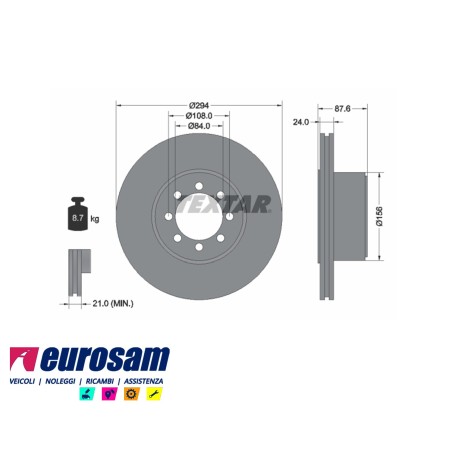 disco freni posteriore singolo iveco daily 2006 35c14 - c17 - c18