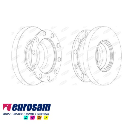 disco freni rimorchio - semirimorchio singolo senza colonnette per assale meritor