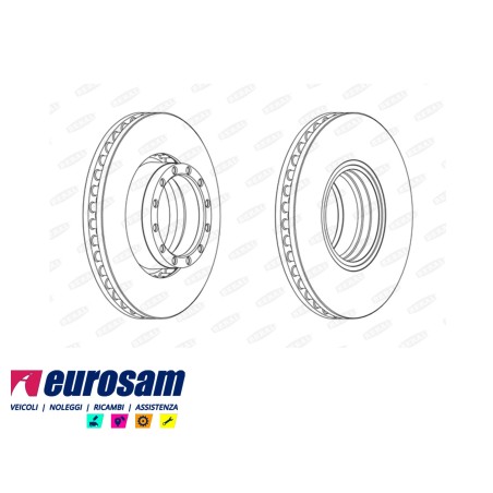 disco freni anteriore singolo senza colonnette per autocarro iveco euroteck - eurostar
