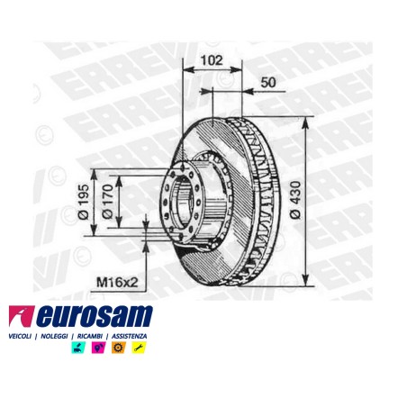 disco freni anteriore singolo senza colonnette per autocarro iveco euroteck - eurostar