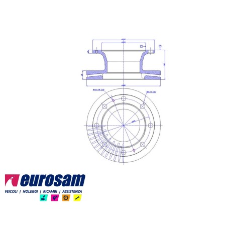 disco freni rimorchio - semirimorchio singolo senza colonnette per  meritor - ror:  assale tipo tm