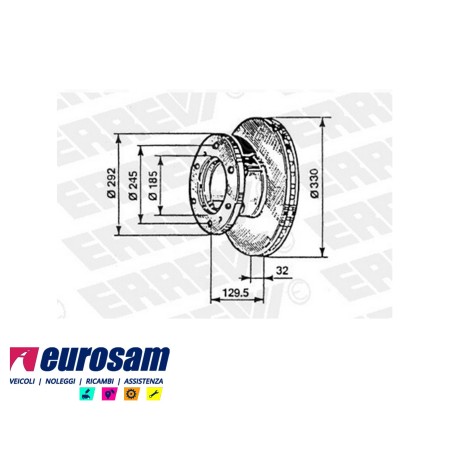 disco freni posteriore singolo senza colonnette  per iveco: eurocargo 65e15
