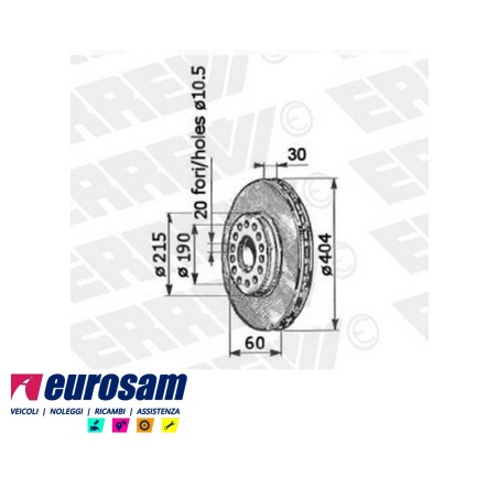 disco freni anteriore singolo senza colonnette  per iveco: eurocargo tector  90e15 - e18w - 100e18 - e21