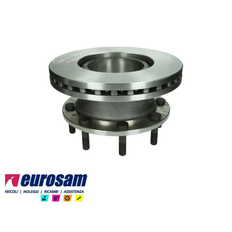 disco freni anteriore singolo con colonnette  per iveco: eurocargo  tector 130e18 - e21 - e24 - e28