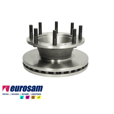 disco freni posteriore singolo con colonnette con a.b.s. per iveco: eurocargo tector 130e18 - e21 - e24 - e28