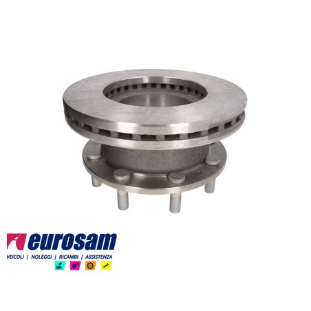 disco freni anteriore singolo con colonnette  per iveco: eurocargo   tector 150e18 - e21 - e24 - e28 - 320e28t
