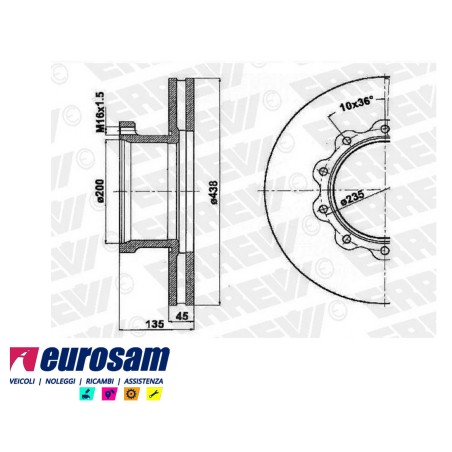 disco freni anteriore singolo senza colonnette  per man: f90 - f2000 - m2000