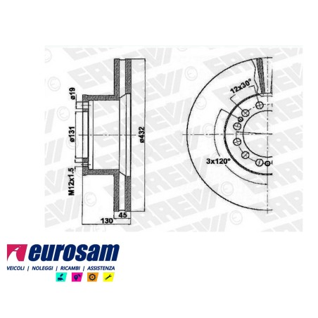 disco freni anteriore singolo senza colonnette  per man: f90 - f2000 - m2000 - tga