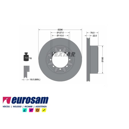 disco freni posteriore singolo senza colonnette per nissan: atleon 120