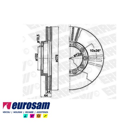 disco freni anteriore singolo senza colonnette per renault: midliner - messenger - b70 - b80 - b100 - 120