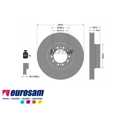 disco freni anteriore singolo senza colonnette per renault:  magnum  r340 - 350 - 380 - 420 - ae 380 - 385 - 500
