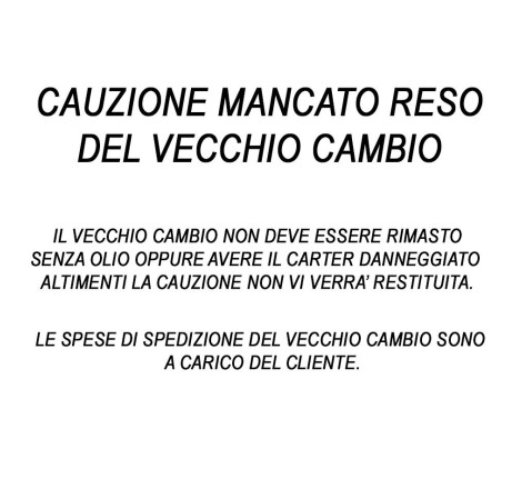 cauzione mancato reso cambio