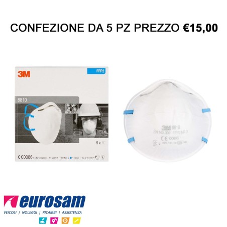 kit 5 pz mascherine ffp2 3m nr d 8810 senza valvola