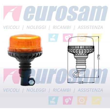 lampeggiante a led 12/24v ad asta h.179 flessibile muletto trattore autocarro universale