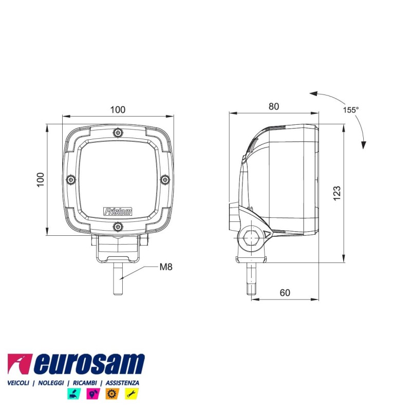 faro faretto da lavoro led 12/24/48v 6000k ip68 adr 1800 lm bianco ...